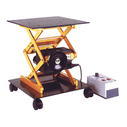 Show details for SwissBoy Laboratory Jack, Model 122MR, 15.7" x 15.7" Plate, 198lb, Yellow/Black Picture of SwissBoy Laboratory Jack, Model 122MR, 15.7" x 15.7" Plate, 198lb, Yellow/Black