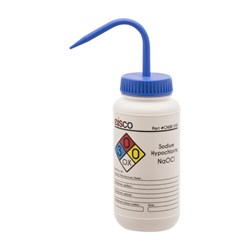 Show details for Performance Plastic Wash Bottle, Sodium Hypochlorite Labeling (4 Color), 500 mL Picture of Performance Plastic Wash Bottle, Sodium Hypochlorite Labeling (4 Color), 500 mL