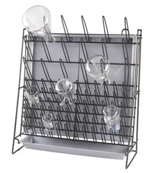 Show details for Wire Glassware Drying Rack, 90 Piece Capacity, with Drainage Tray Picture of Wire Glassware Drying Rack, 90 Piece Capacity, with Drainage Tray