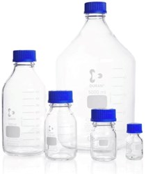 Show details for DURAN® Original Laboratory Bottles, with PP Cap and Pour Ring (Blue), Borosilicate Glass Picture of DURAN® Original Laboratory Bottles, with PP Cap and Pour Ring (Blue), Borosilicate Glass