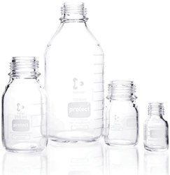Picture of DURAN® Protect Laboratory Bottles, Plastic Coated, without Cap and Pour Ring, Borosilicate Glass