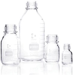Show details for DURAN® Protect Laboratory Bottles, Plastic Coated, without Cap and Pour Ring, Borosilicate Glass Picture of DURAN® Protect Laboratory Bottles, Plastic Coated, without Cap and Pour Ring, Borosilicate Glass