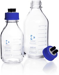Picture of DURAN® HPLC Laboratory Bottles, with 4 Tubing Connectors, Borosilicate Glass