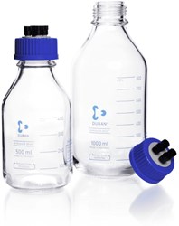 Show details for DURAN® HPLC Laboratory Bottles, with 4 Tubing Connectors, Borosilicate Glass Picture of DURAN® HPLC Laboratory Bottles, with 4 Tubing Connectors, Borosilicate Glass