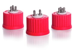 Show details for DURAN® Multiport Connector Caps, PBT, PTFE Insert, for GL 25 Threads Picture of DURAN® Multiport Connector Caps, PBT, PTFE Insert, for GL 25 Threads