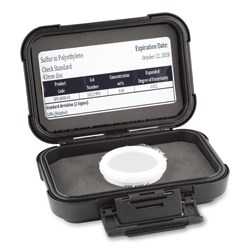 Show details for Sulfur in Polyethylene Check Standard, 43 mm Solid Disc, Made in Horiba Cups with Film Picture of Sulfur in Polyethylene Check Standard, 43 mm Solid Disc, Made in Horiba Cups with Film
