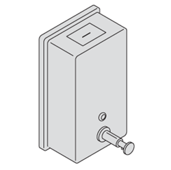Show details for Liquid Soap Dispenser, Vertical for Pegboard System Picture of Liquid Soap Dispenser, Vertical for Pegboard System