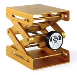 Show details for SwissBoy Laboratory Jack, Model 115, 4.8" x 5.9" Plate, 88lb, Yellow Picture of SwissBoy Laboratory Jack, Model 115, 4.8" x 5.9" Plate, 88lb, Yellow