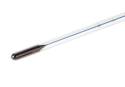 Picture of ASTM Equivalent Glass Thermometer, Non-Hazardous, Non-Certified, 33C, Partial Immersion, SafetyBlue, Aniline Point