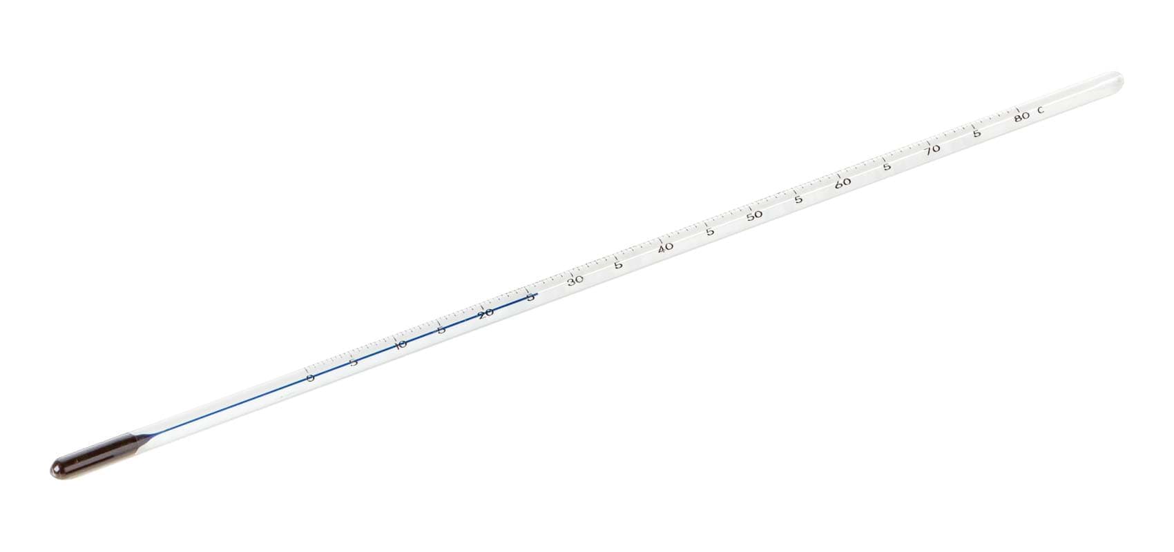 ASTM Equivalent Glass Thermometer, Non-Hazardous, Non-Certified, 14C,  Partial Immersion, SafetyBlue, Paraffin Wax Melting Point