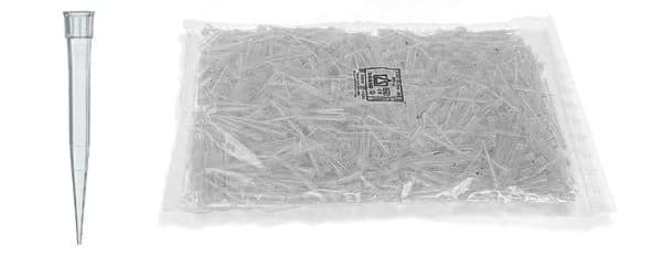 Picture of Standard Pipette Tips, 5 to 300 µL, Non-Sterile, Colorless, Bulk, 10000 Each