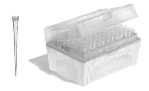 Picture of Standard Pipette Tips, 1 to 50 µL, Sterile, Colorless, TipBox, 960 Each