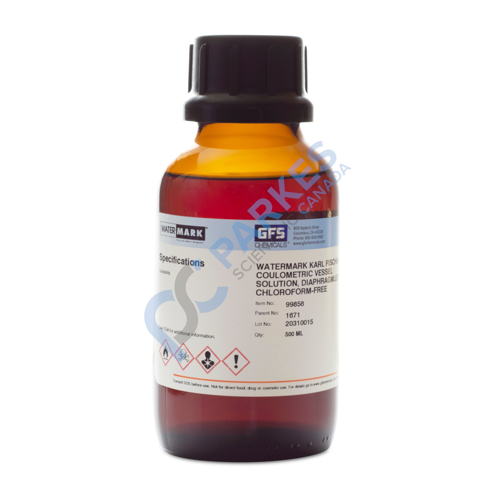 Watermark Karl Fischer Coulometric Reagent, Item #1671, Vessel Solution ...