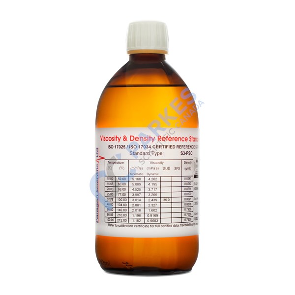 Picture of Parkes S3-PSC, Custom Certified Viscosity and Density Standard, 500&nbsp;mL