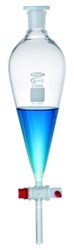 Picture of Separatory Funnels, Squibb Style, PTFE Stopper, Borosilicate Glass