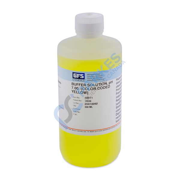 Picture of Buffer Solution, Item # 1639, pH 7.00, (Color Coded Yellow), NIST Traceable
