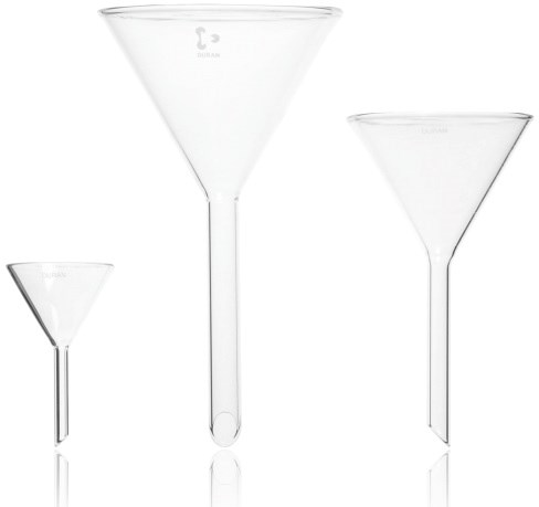 Pyrex™ Borosilicate Glass Long Stem Funnels Height: 215mm Pyrex™  Borosilicate Glass Long Stem Funnels
