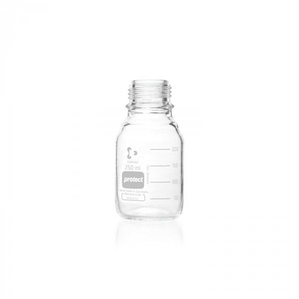 Picture of DURAN® Protect Laboratory Bottles, Plastic Coated, without Cap and Pour Ring, Borosilicate Glass