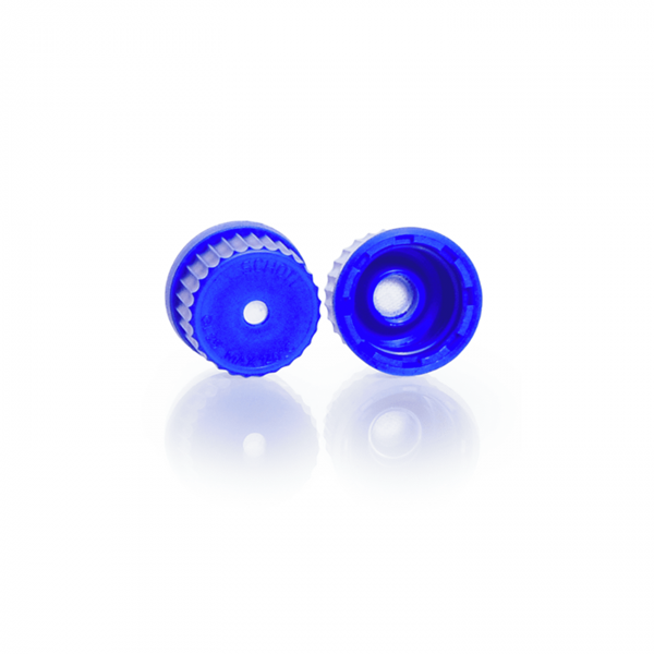 Picture of DURAN® GL Bottle Membrane Screw Caps, PP, 0.2 µm PTFE Membrane, Blue