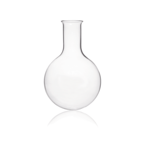 Picture of DURAN® Round Bottom Flasks, Unbadged (Blank), Narrow Neck, Beaded Rim, Borosilicate Glass