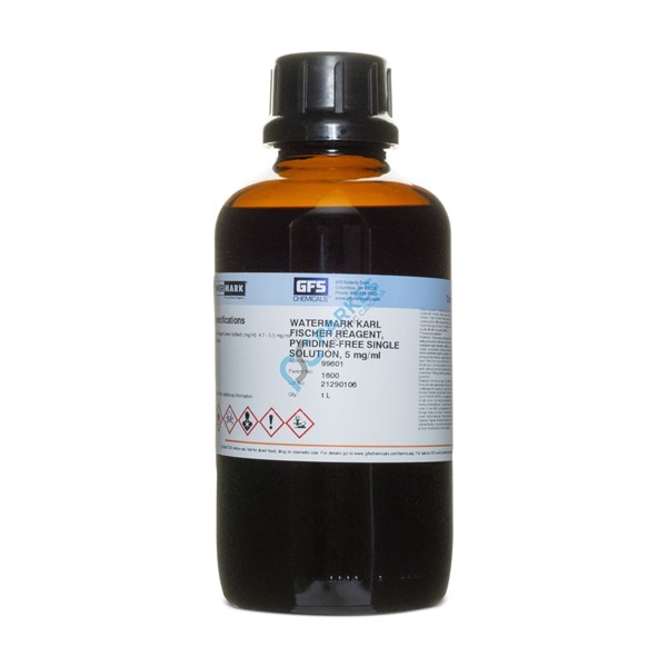 Picture of Watermark Karl Fischer Reagent, Item #1600, Pyridine-Free, 5 mg/mL, Single Solution