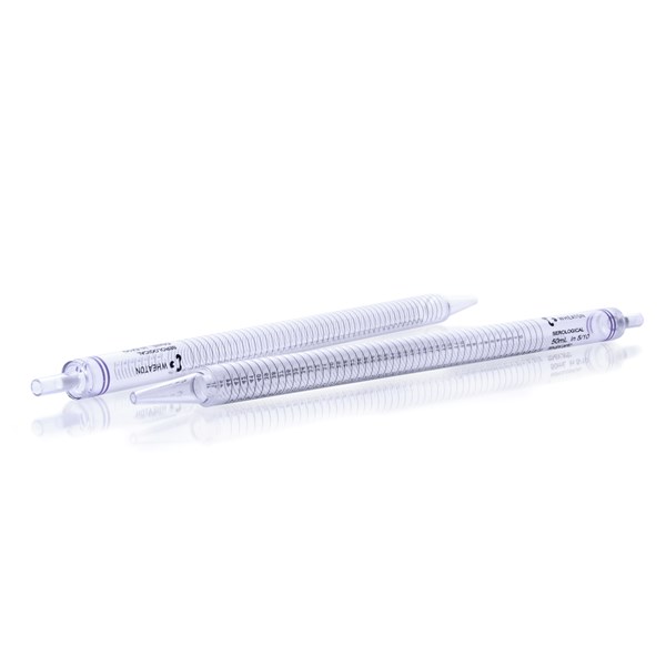 Picture of WHEATON® Plastic Serological Pipette, Individually Wrapped, Sterile, 50 mL Capacity, Purple, Case of 100